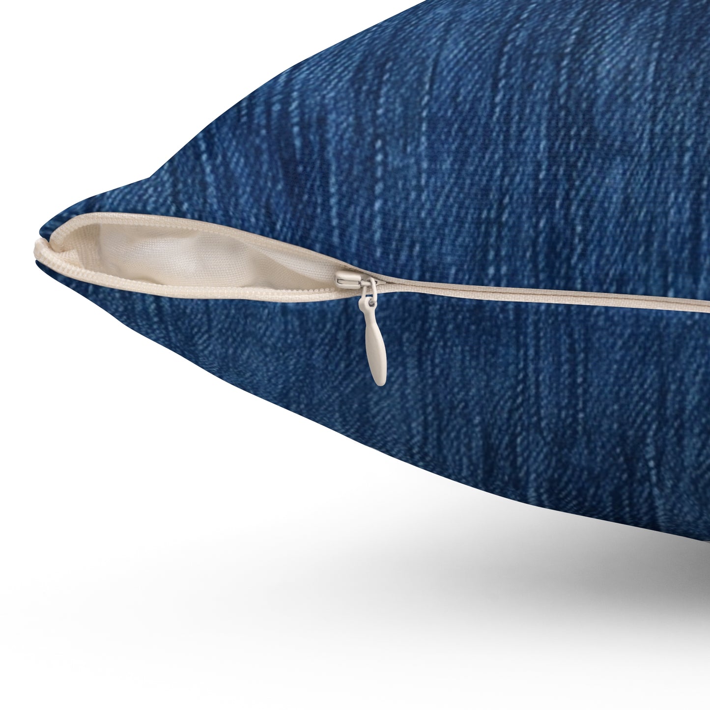 Indigo Splash: Washed Denim Reverie in Deep Blue - Spun Polyester Square Pillow