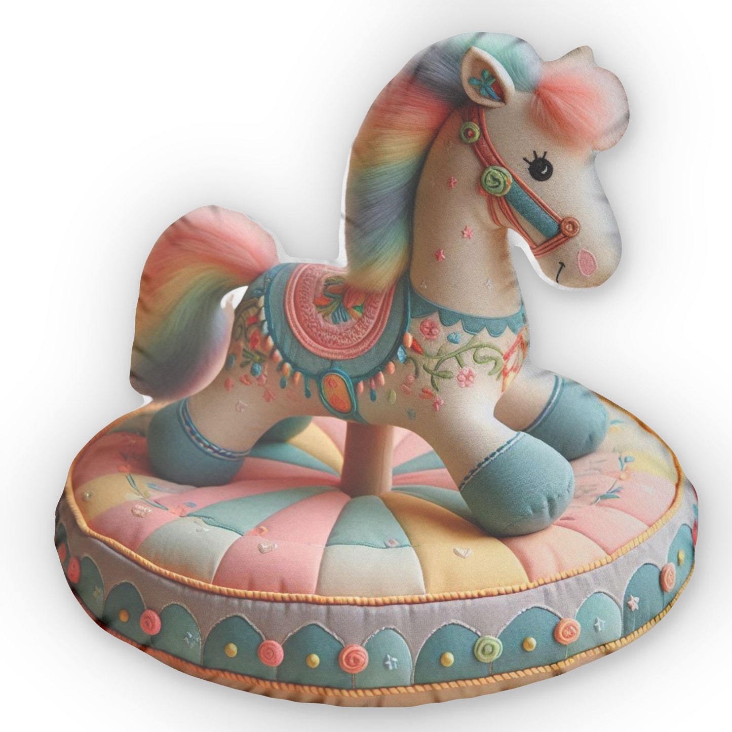 Merry Go Round Horse, Plush Shaped Pillow