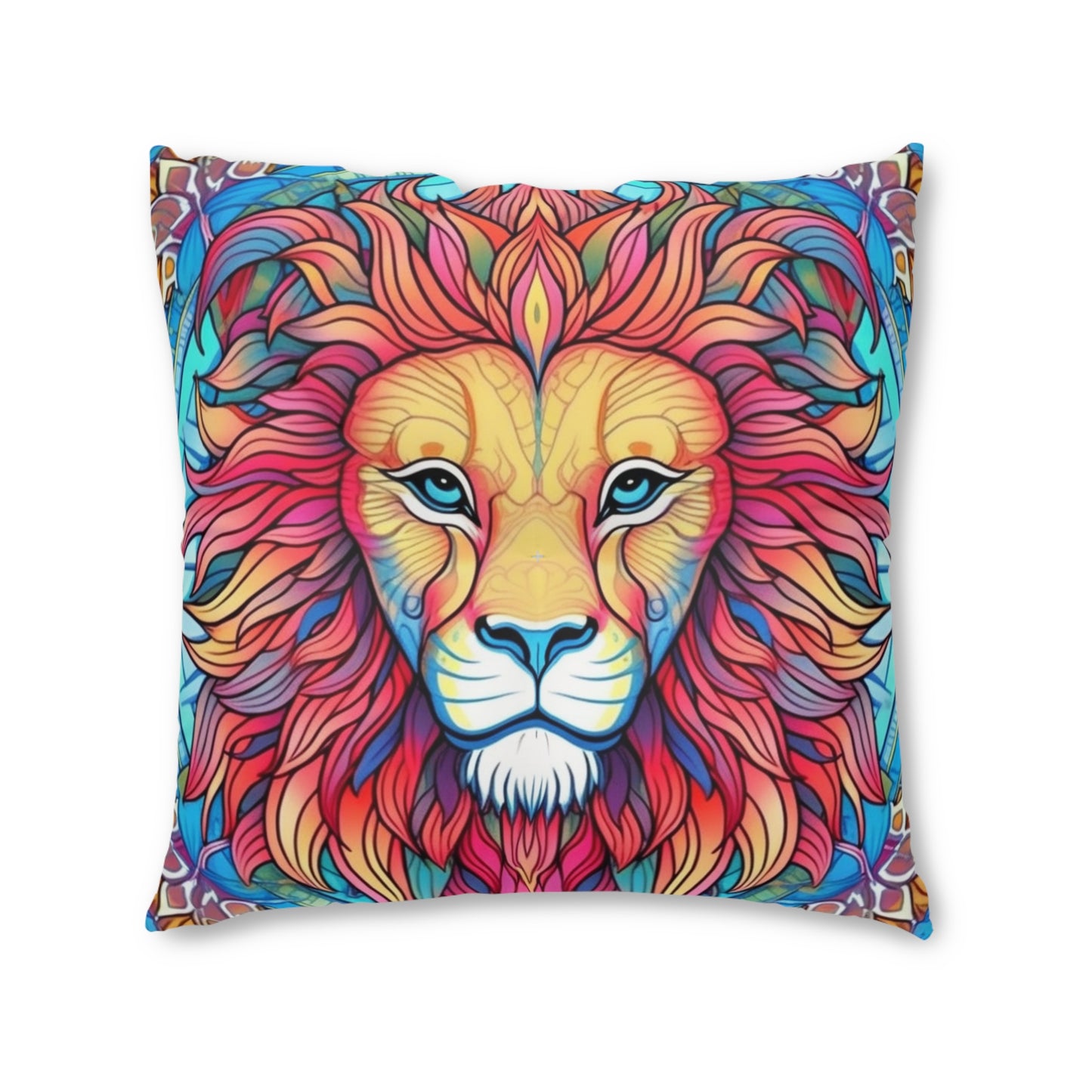 Astrological Leo - Cosmic Zodiac Constellation, Lion Symbol Art - Tufted Floor Pillow, Square