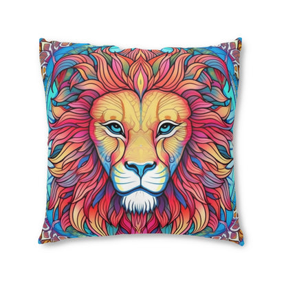 Astrological Leo - Cosmic Zodiac Constellation, Lion Symbol Art - Tufted Floor Pillow, Square