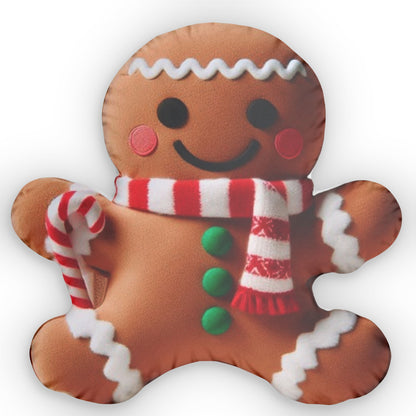 Christmas Gingerbread Cookie, Plush Shaped Pillow