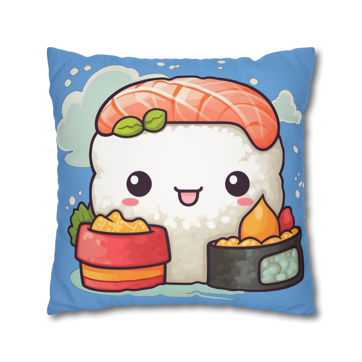 Anime Sushi - Japanese Cute kawaii - Otaku Gift - Spun Polyester Square Pillow Case