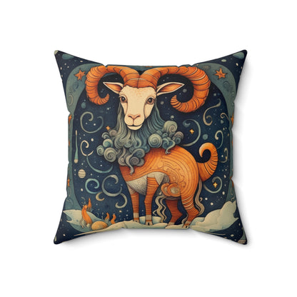 Capricorn Zodiac Children's Book Style Humorous Design - Spun Polyester Square Pillow