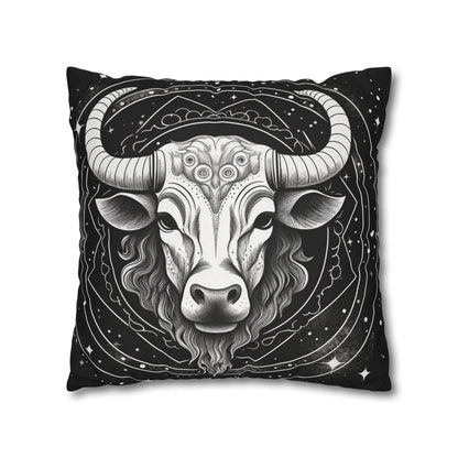 Taurus Sign Spun Polyester Square Pillow Case, Indoor, Double Sided