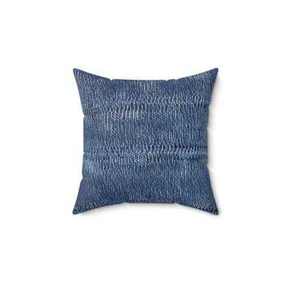 Indigo blue jean Denim Design Pattern Style - Spun Polyester Square Pillow