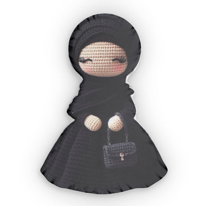 Crochet Amigurumi Doll in Hijab - Elegant Muslimah Figure, Modest Fashion Toy, Islamic Gift, Cultural Keepsake, Shaped Pillow