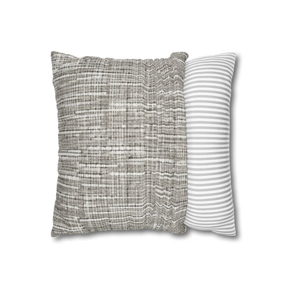 Silver Grey: Denim-Inspired, Contemporary Fabric Design - Spun Polyester Square Pillow Case