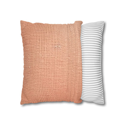 Soft Pink-Orange Peach: Denim-Inspired, Lush Fabric - Spun Polyester Square Pillow Case