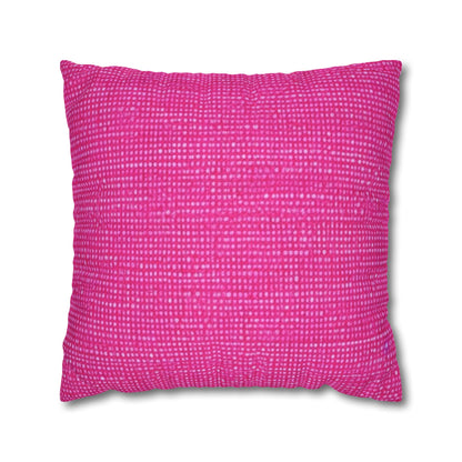 Hot Neon Pink Doll Like: Denim-Inspired, Bold & Bright Fabric - Spun Polyester Square Pillow Case