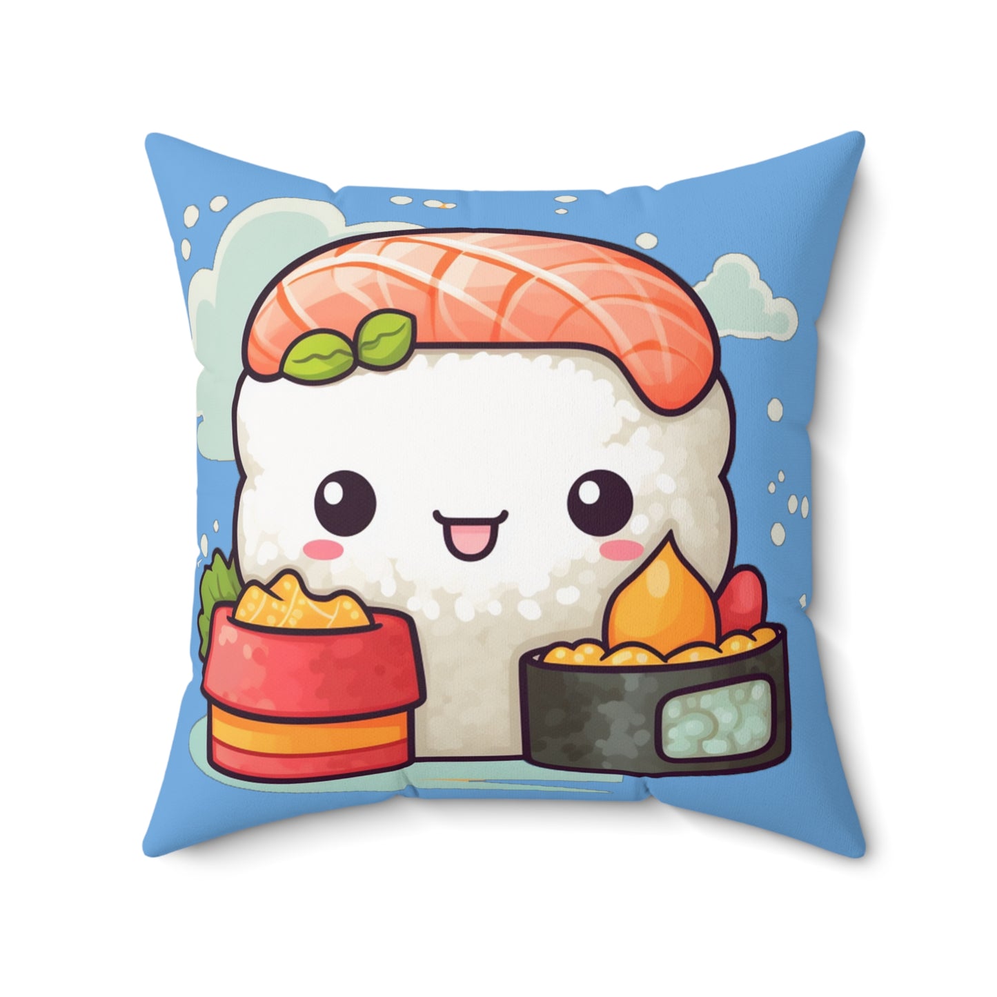 Anime Sushi - Japanese Cute kawaii - Otaku Gift - Spun Polyester Square Pillow