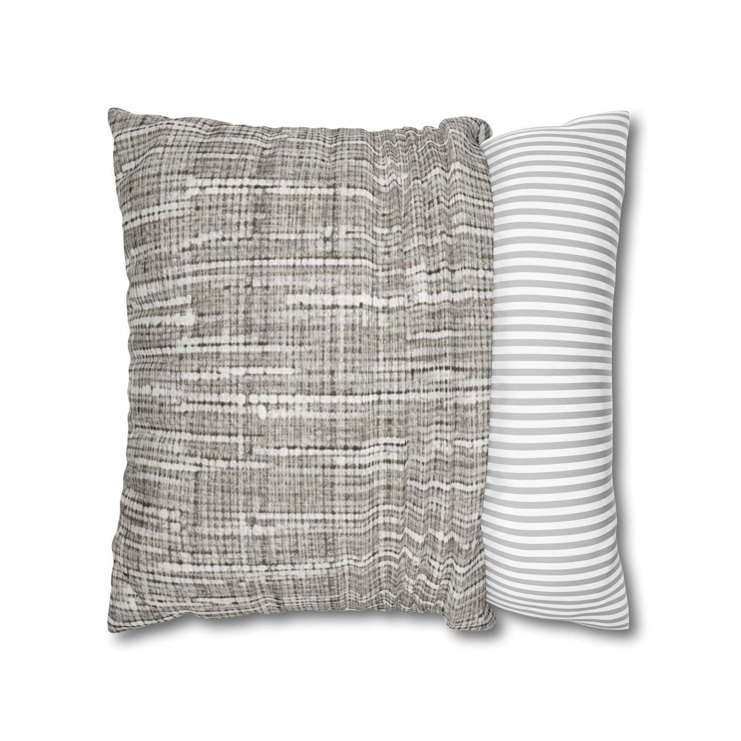 Silver Grey: Denim-Inspired, Contemporary Fabric Design - Spun Polyester Square Pillow Case