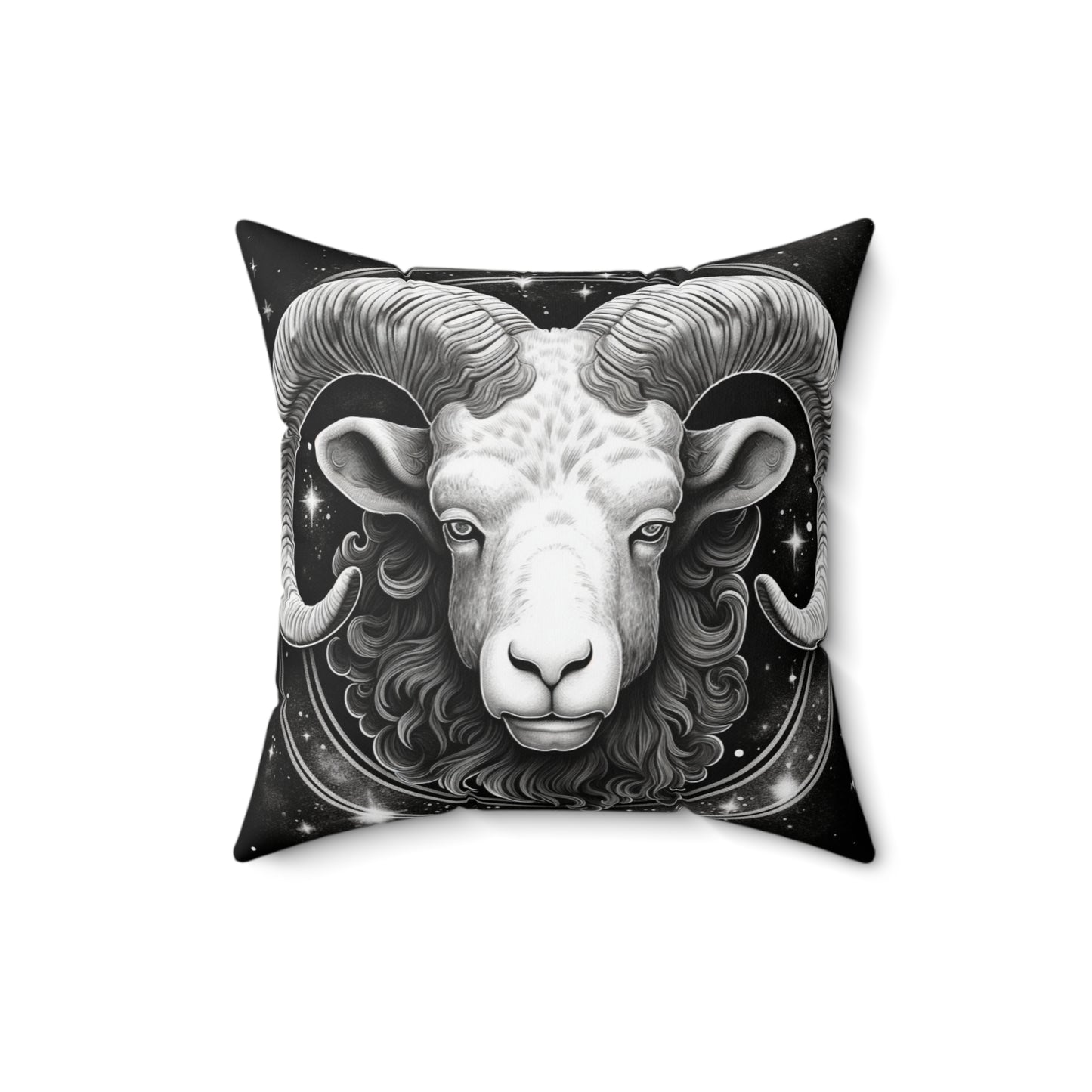 Aries Zodiac, Ram Symbol Design, Fire Element, Spun Polyester Square Pillow