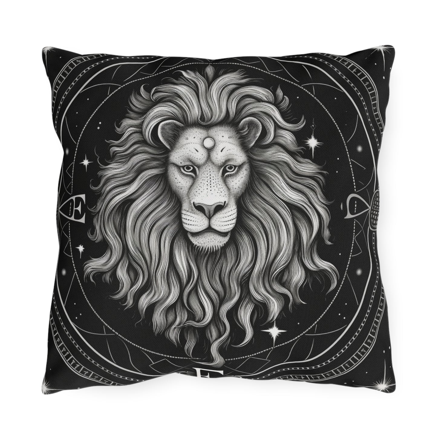 Leo Zodiac UV-Resistant Outdoor Pillow, Water-Resistant, Spun Polyester