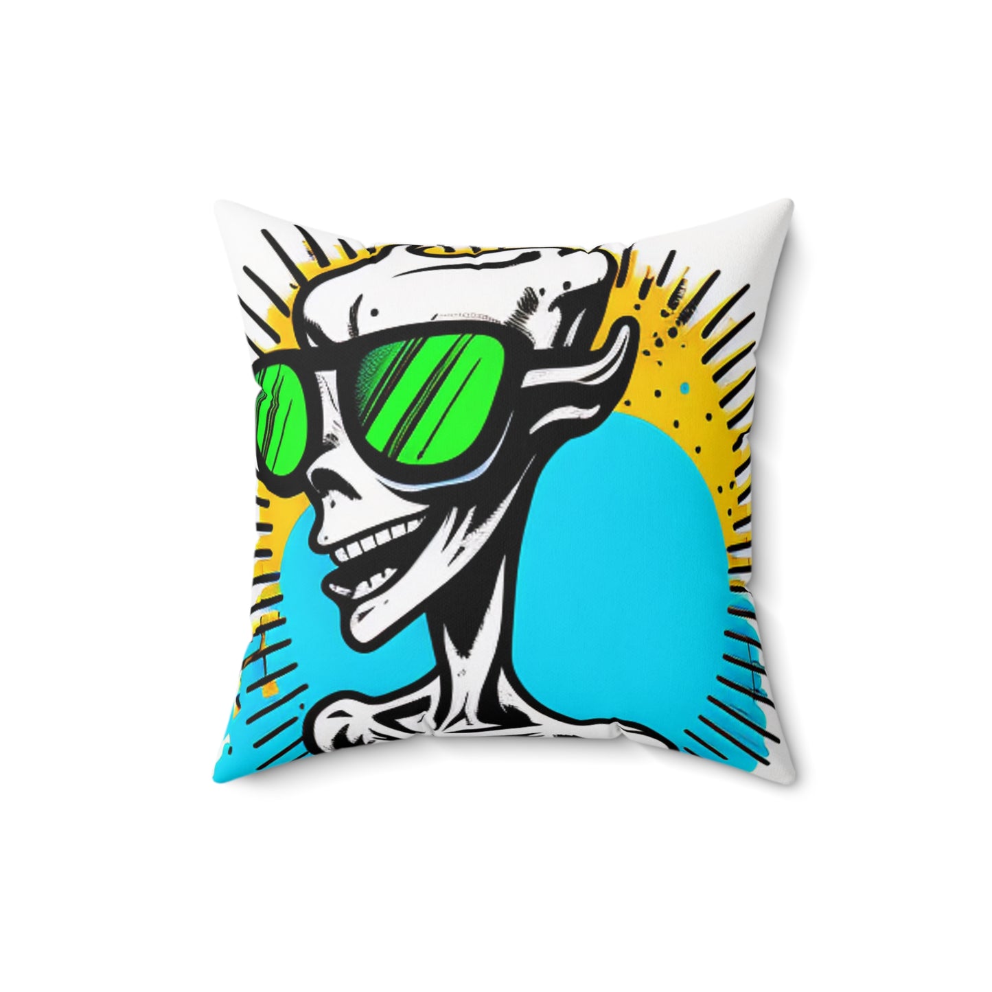 Space Character Alien Sun Pop Culture Spun Polyester Square Pillow