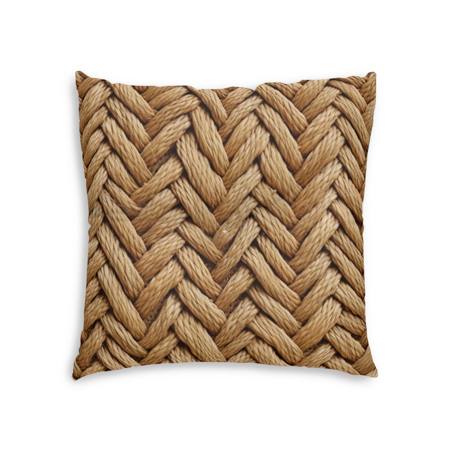 Jute Herringbone Chunky - Tufted Floor Pillow, Square