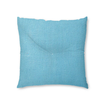 Bright Aqua Teal: Denim-Inspired Refreshing Blue Summer Fabric - Tufted Floor Pillow, Square