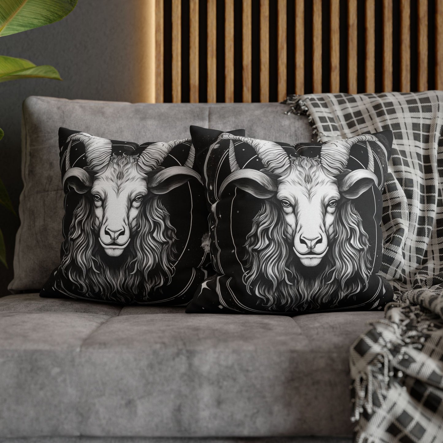 Capricorn Zodiac Sign Polyester Square Pillow Case, Double Sided