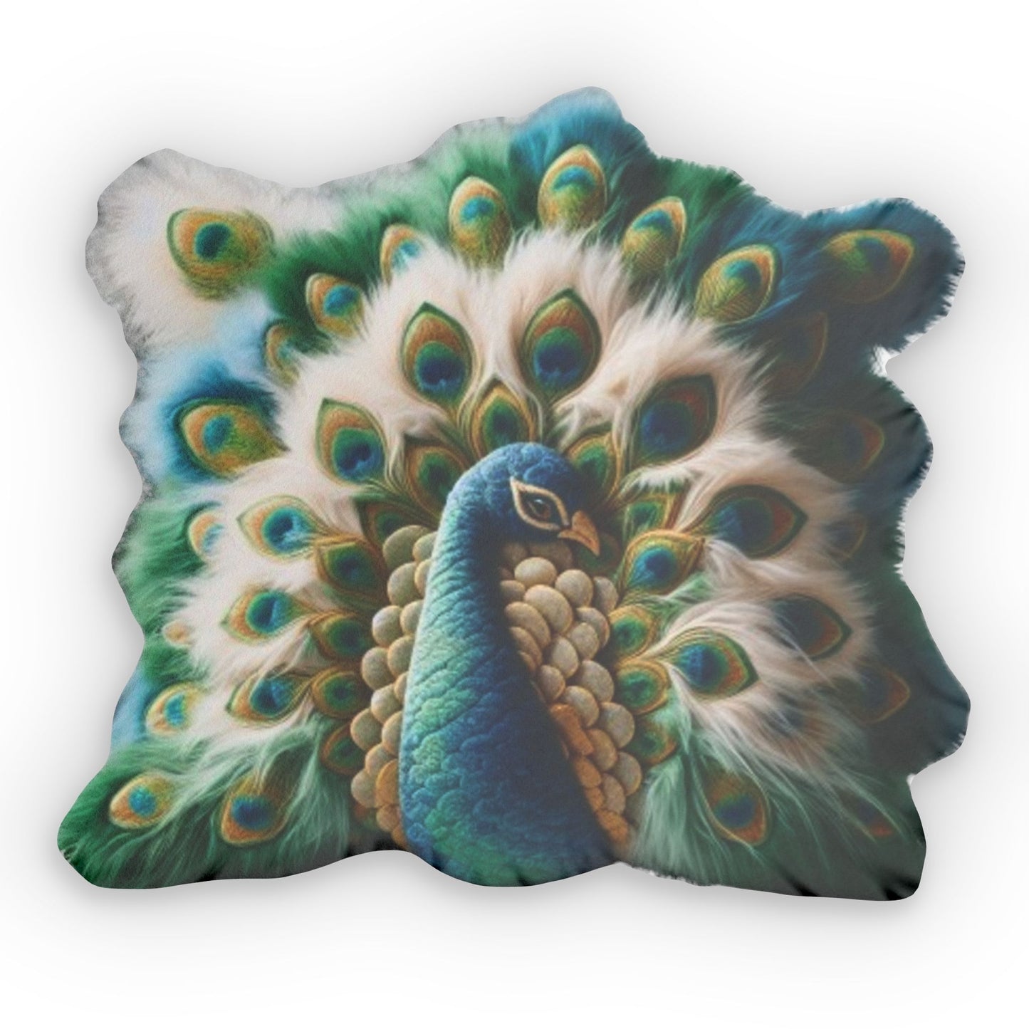 Peacock Plush Shaped Pillow