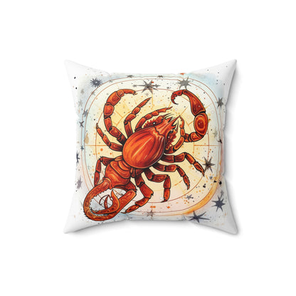 Prickly Scorpio Astrology - Sharp Zodiac Scorpion Celestial Horoscope - Spun Polyester Square Pillow