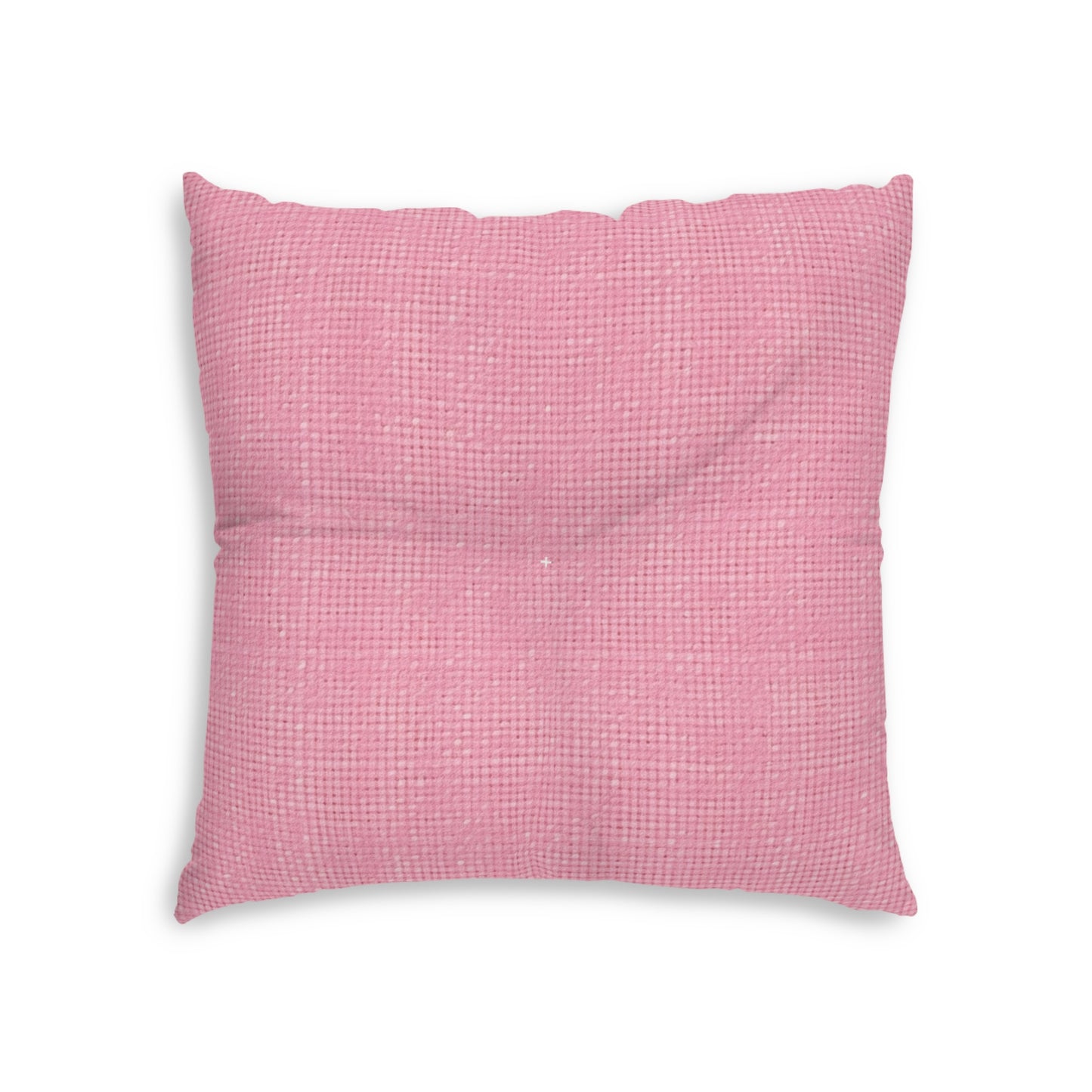 Pastel Rose Pink: Denim-Inspired, Refreshing Fabric Design - Tufted Floor Pillow, Square