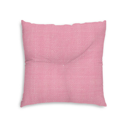 Pastel Rose Pink: Denim-Inspired, Refreshing Fabric Design - Tufted Floor Pillow, Square