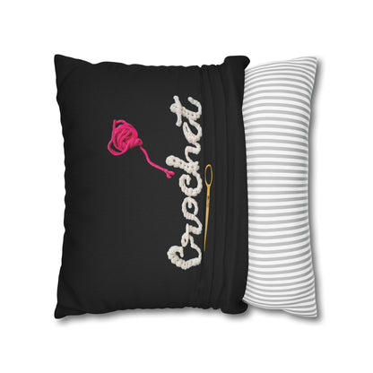 Crochet Love Gift - Heartfelt Fabric Fashion Collector Style - Spun Polyester Square Pillow Case