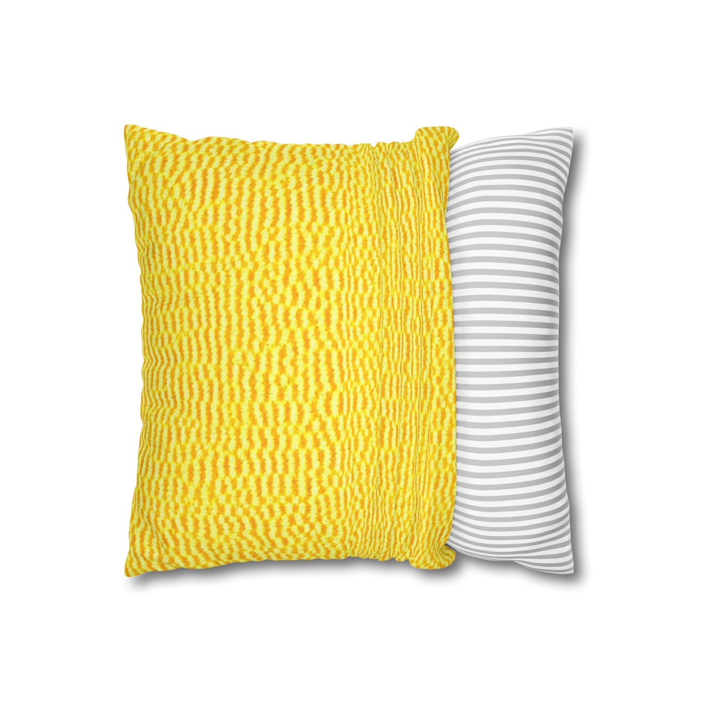 Sunshine Yellow Lemon: Denim-Inspired, Cheerful Fabric - Spun Polyester Square Pillow Case