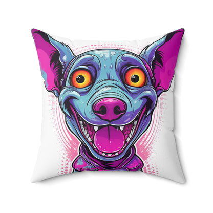 Dog Alien Retro Cartoon Style Spun Polyester Square Pillow