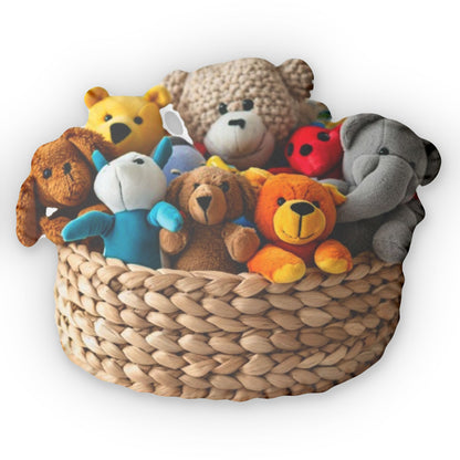 Basket Of Plush Toys, Tug Toys, Plush Shaped Pillow