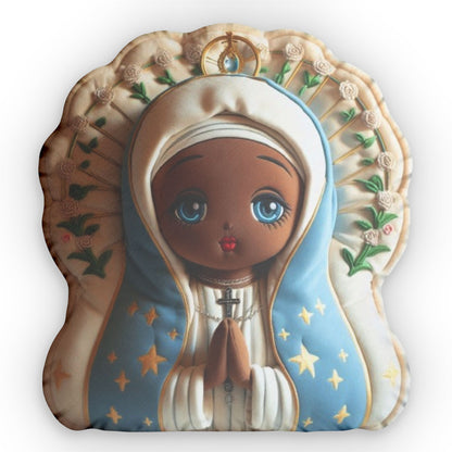 Our Lady of Kibeho Doll, Catholic Plush, Baptism Gift, Shaped Pillow