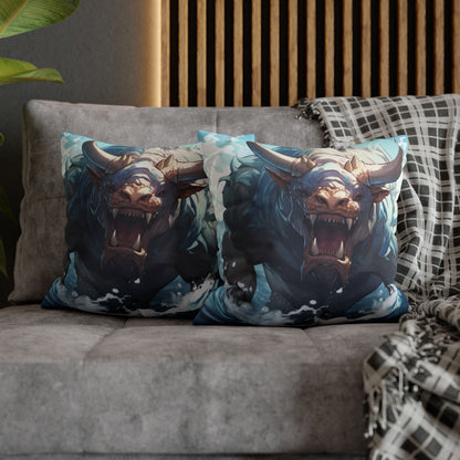 Bull Shark Fusion: Water Fantasy - Hybrid Ocean Marine Animal - Spun Polyester Square Pillow Case