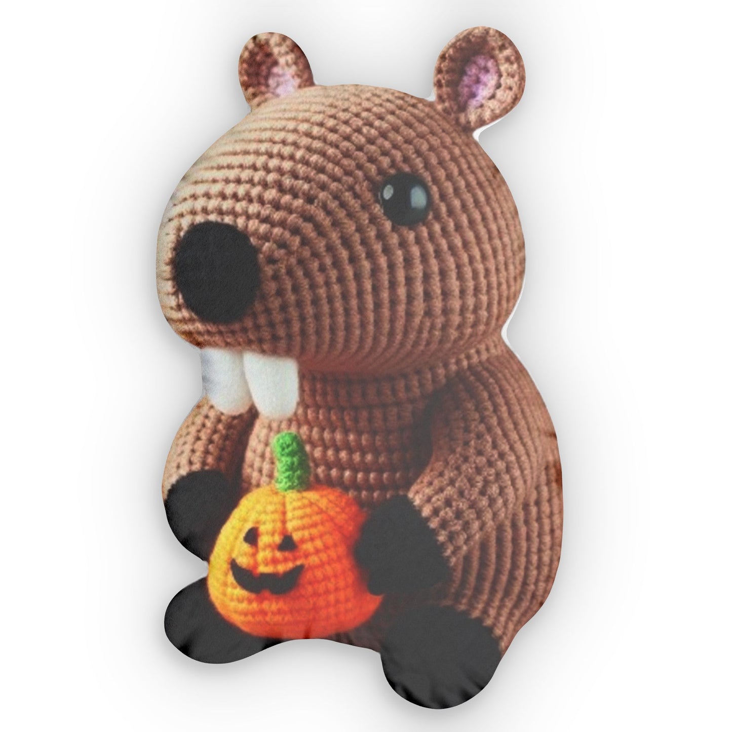 Halloween Capybara Crochet, Spooky Plush Gift, Shaped Pillow