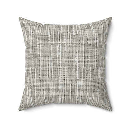 Silver Grey: Denim-Inspired, Contemporary Fabric Design - Spun Polyester Square Pillow