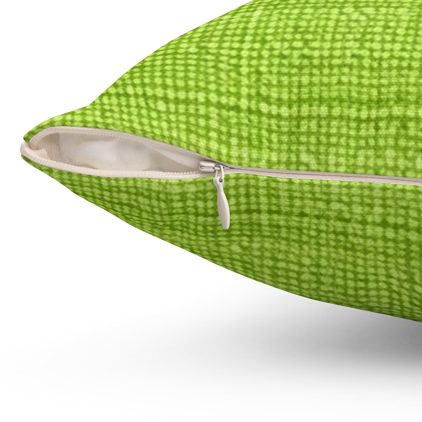 Lush Grass Neon Green: Denim-Inspired, Springtime Fabric Style - Spun Polyester Square Pillow