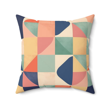 Minimalist Geometric Shapes - Pastel Decor Spun Polyester Square Pillow