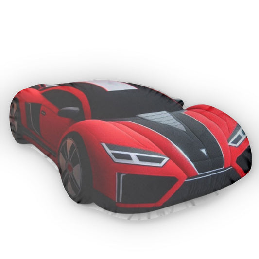 Big Sport Car, Red Vehicle, Kids Plush, Adult Gift, Shaped Pillow