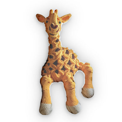 Crocheted Giraffe, Yarn Plush Shaped Pillow