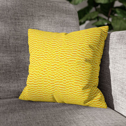 Sunshine Yellow Lemon: Denim-Inspired, Cheerful Fabric - Spun Polyester Square Pillow Case