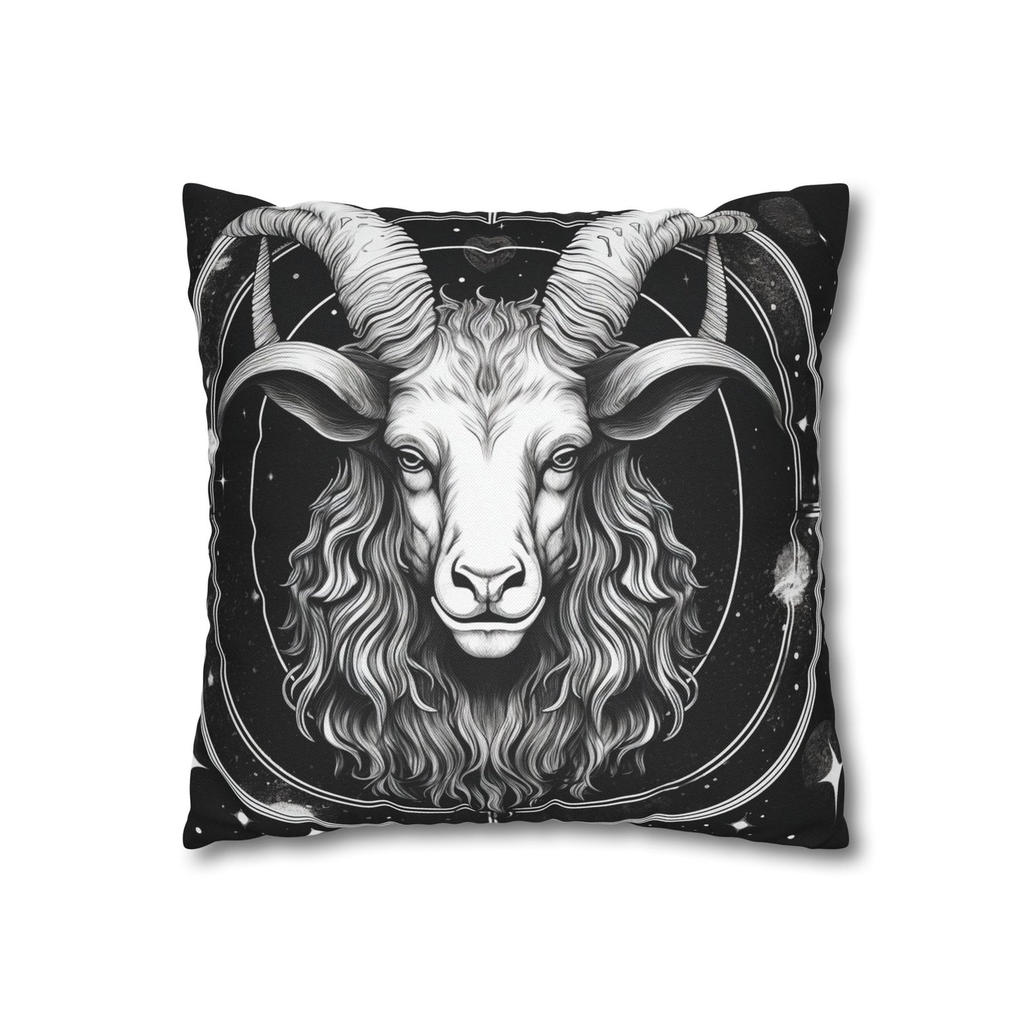 Capricorn Zodiac Sign Polyester Square Pillow Case, Double Sided