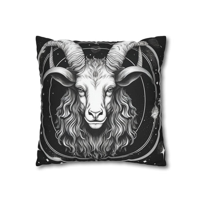 Capricorn Zodiac Sign Polyester Square Pillow Case, Double Sided