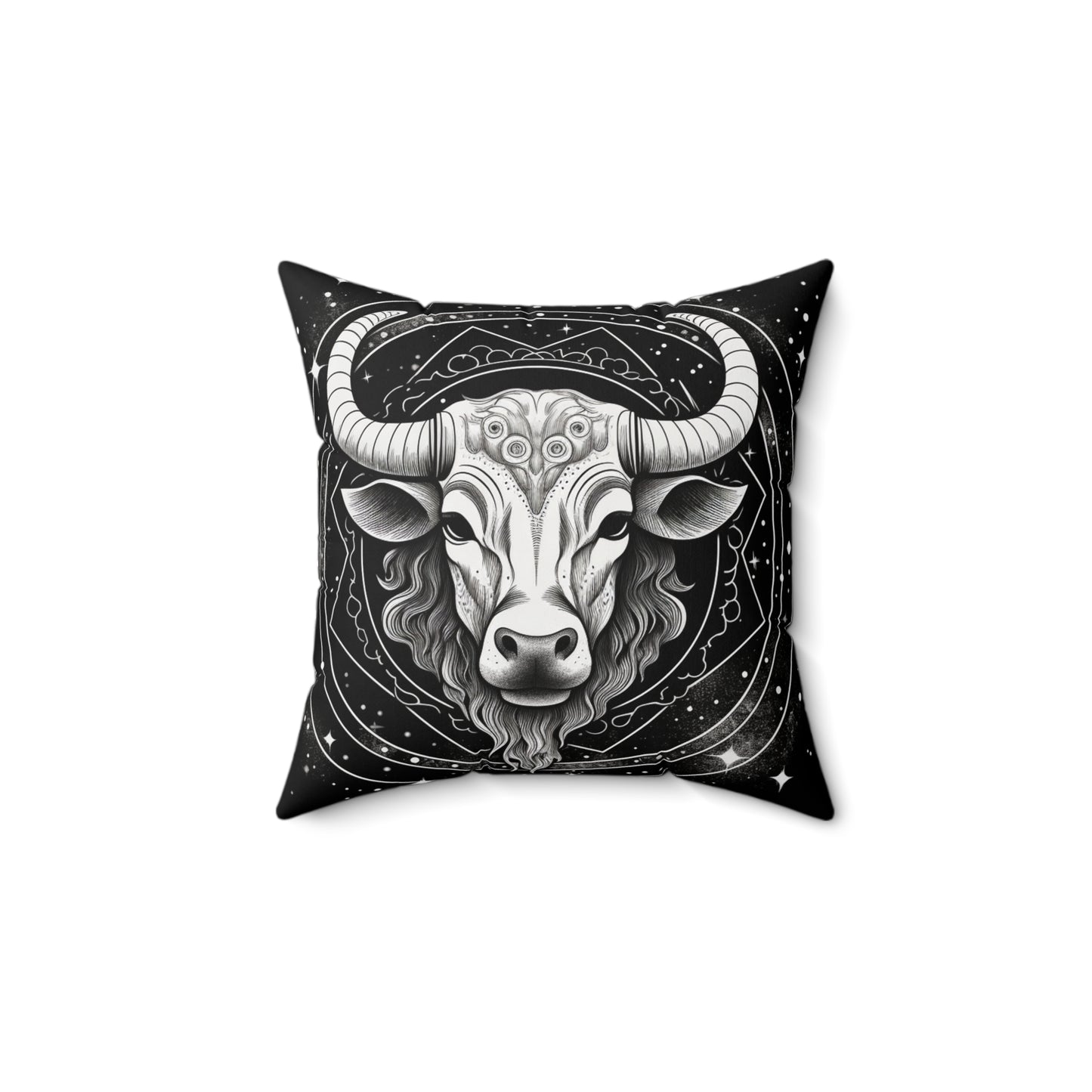 Taurus Zodiac, Earthy Bull Design, Earth Element, Spun Polyester Square Pillow