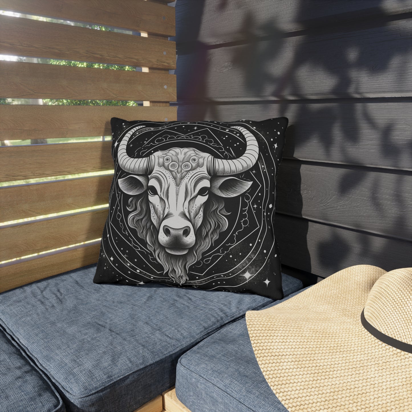 Taurus Zodiac UV-Resistant Outdoor Pillow, Water-Resistant, Spun Polyester