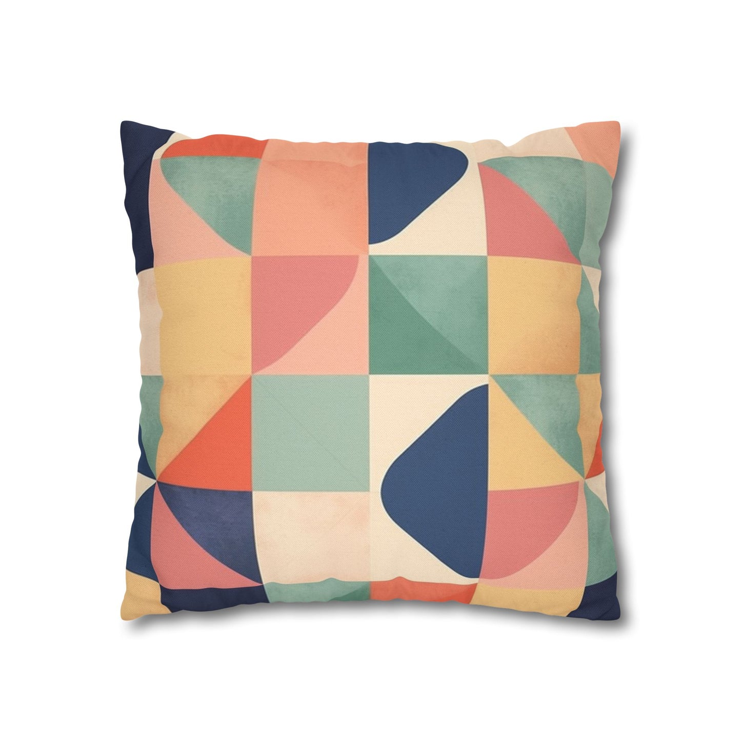 Minimalist Geometric Shapes - Pastel Decor Design Spun Polyester Square Pillow Case