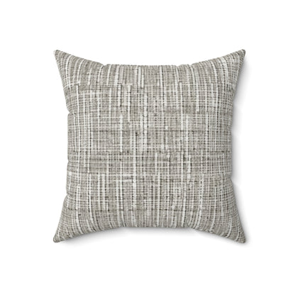 Silver Grey: Denim-Inspired, Contemporary Fabric Design - Spun Polyester Square Pillow