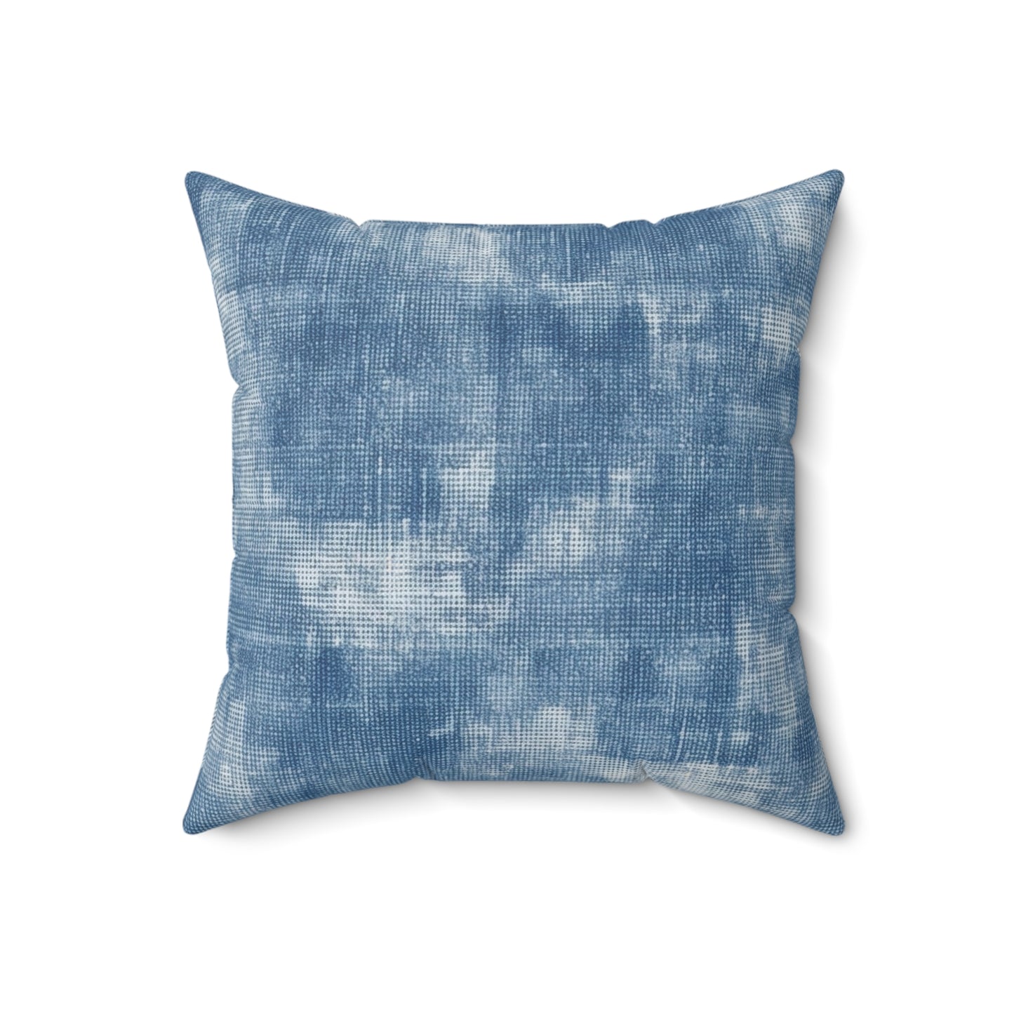 Faded Blue Washed-Out: Denim-Inspired, Style Fabric - Spun Polyester Square Pillow