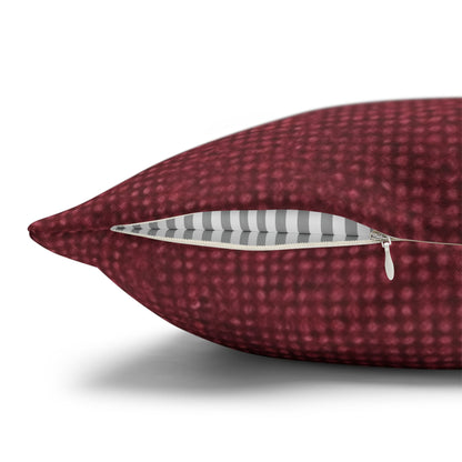 Seamless Texture - Maroon/Burgundy Denim-Inspired Fabric - Spun Polyester Square Pillow Case