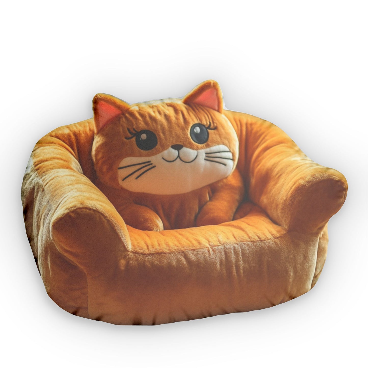 Cat Couch Cushion, Stuffed Animal Kitten, Plush Shaped Pillow