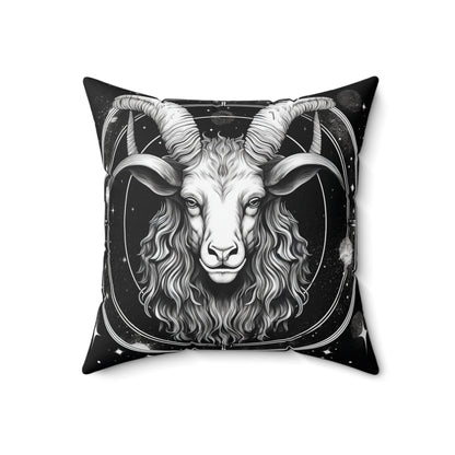 Capricorn Zodiac, Sea-Goat Design, Earth Element, Spun Polyester Square Pillow