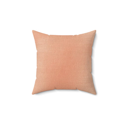 Soft Pink-Orange Peach: Denim-Inspired, Lush Fabric - Spun Polyester Square Pillow