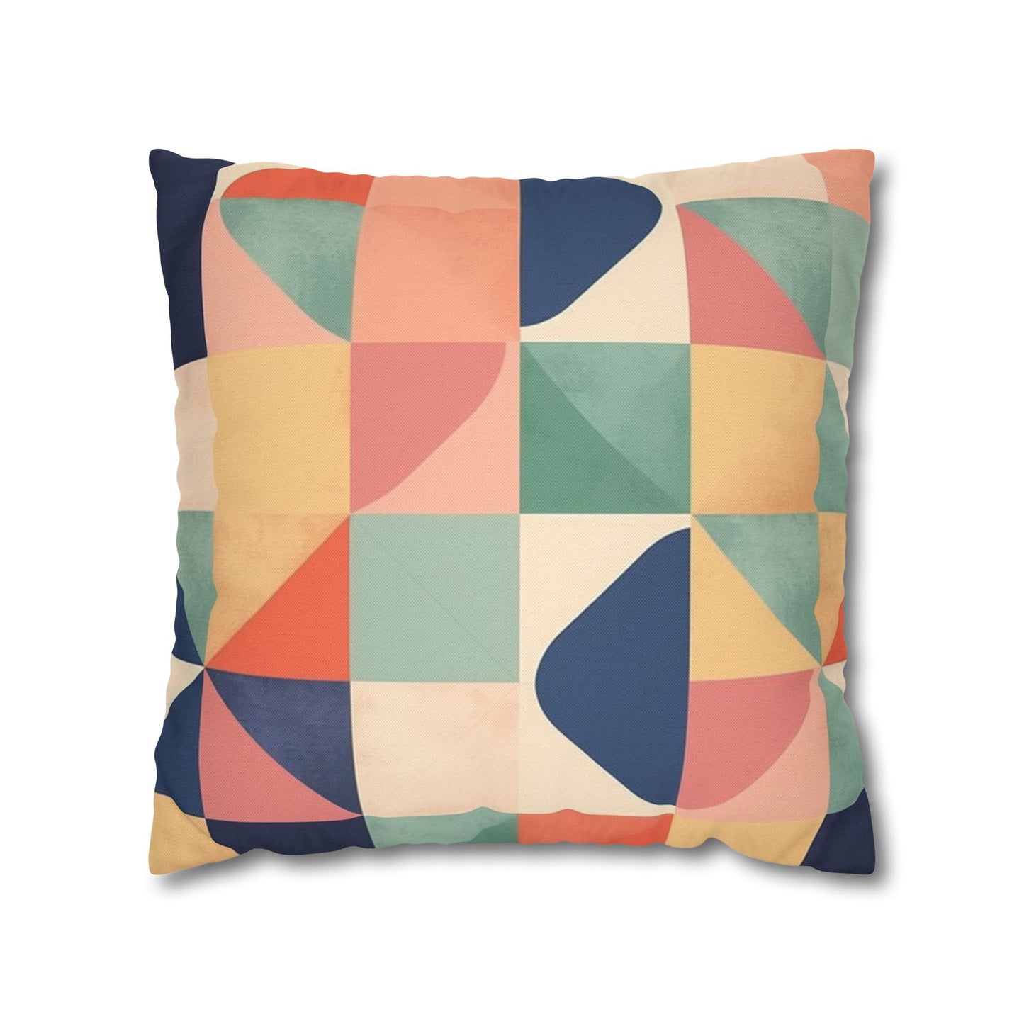 Minimalist Geometric Shapes - Pastel Decor Design Spun Polyester Square Pillow Case